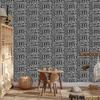 Polynesian Geometric Pattern Graphite Wallpaper 50x1000