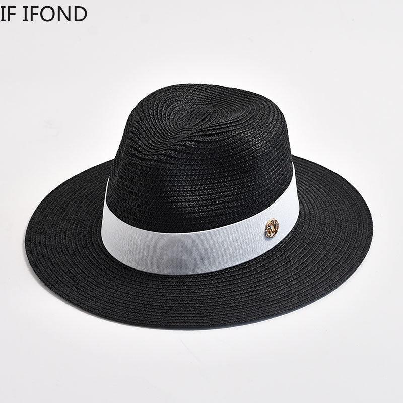 Neue Sommerstrohhüte für Damen Herren Panama Reise Strand Sonnenhut Banddekoration Elegant Luxus Jazzhut