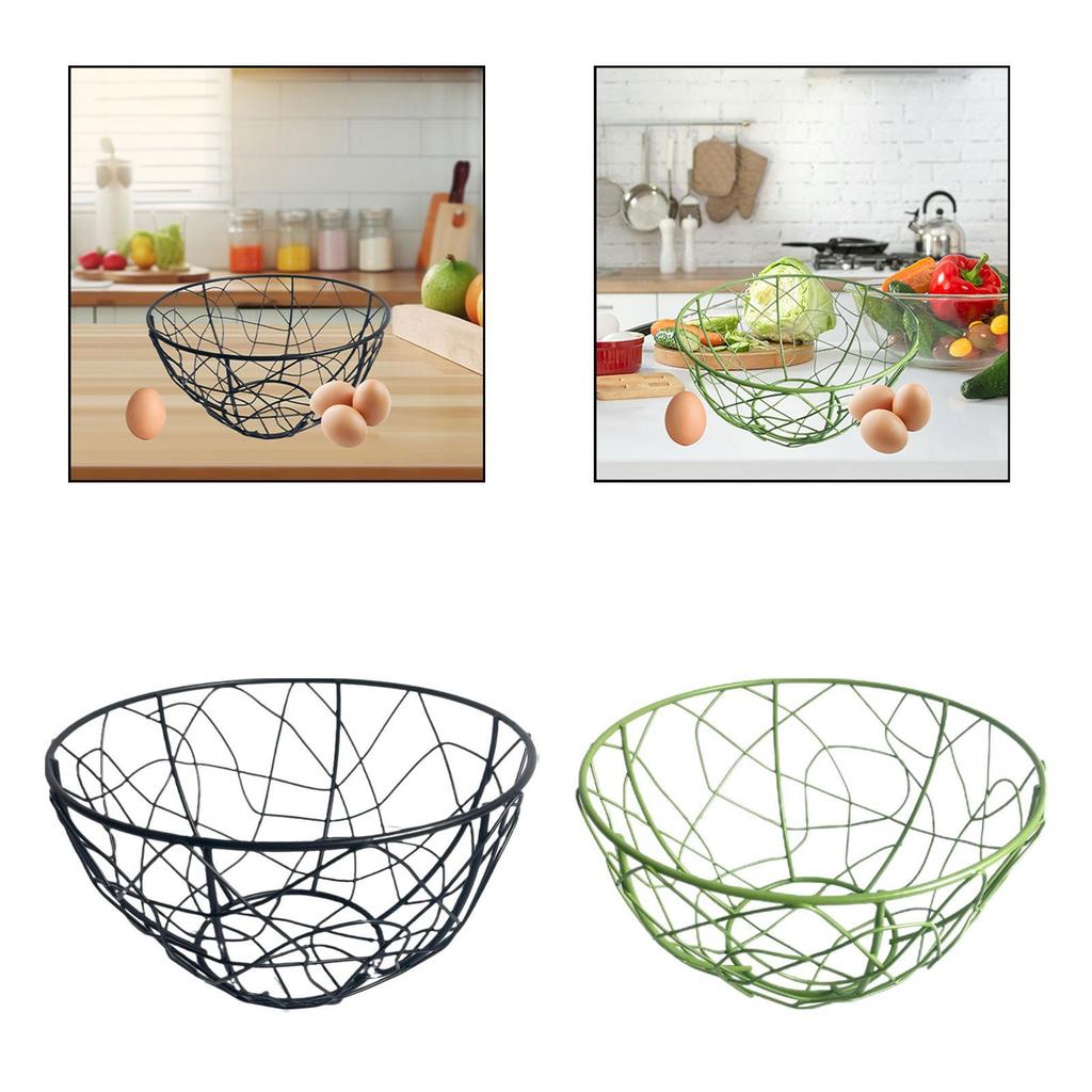 Metal Storage Bin Wire Egg Basket Decor Reusable Easy to Use
