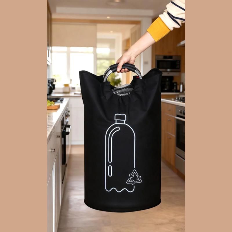 82l Large Capacity Empty Bottle Storage Basket With Aluminum Handle Toy And Clothes Organizer Bag Folding Dirty Laundry Basket