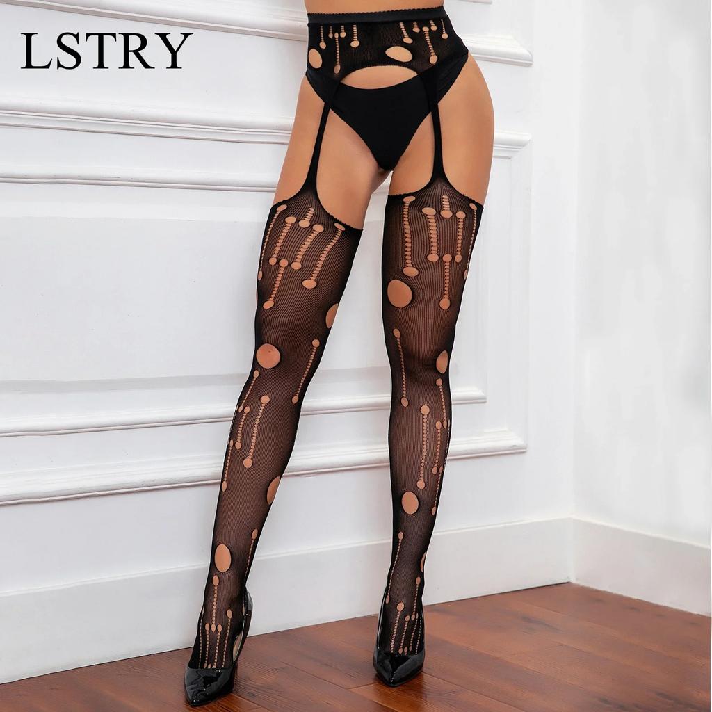 Women Fashion Hollow Out Sexy Pantyhose Black Tights Fishnet Stockings Club Party Hosiery Female Lingerie Girls Thigh Mesh Socks