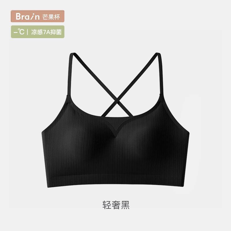 Cross beautiful back underwear women's summer thin collection integrated with chest pad tube top seamless sexy big halter bra