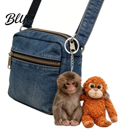 Handmade Monkey Keyring Keychain 2D Acrylic Cute Holding Plush Toy Accessory Hanging Pendant for Backpack Purse Car Keys Aceessory Everyday Use