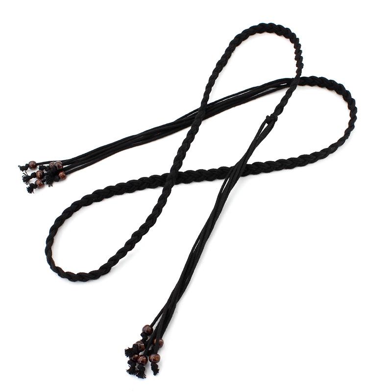 Women'S Retro Ethnic Style Knotted Waist Chain Beads Wax Rope Skirt Popular Decorative Belt Women'S Straps