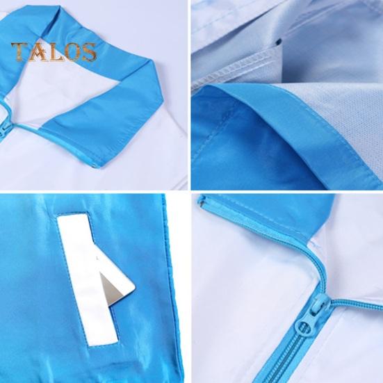 Volunteer Vest Bright Color-Blocked Design Lapel Sleeveless Zipper Placket Waistcoat Loose Fit Pockets Charity Uniform Group Vest