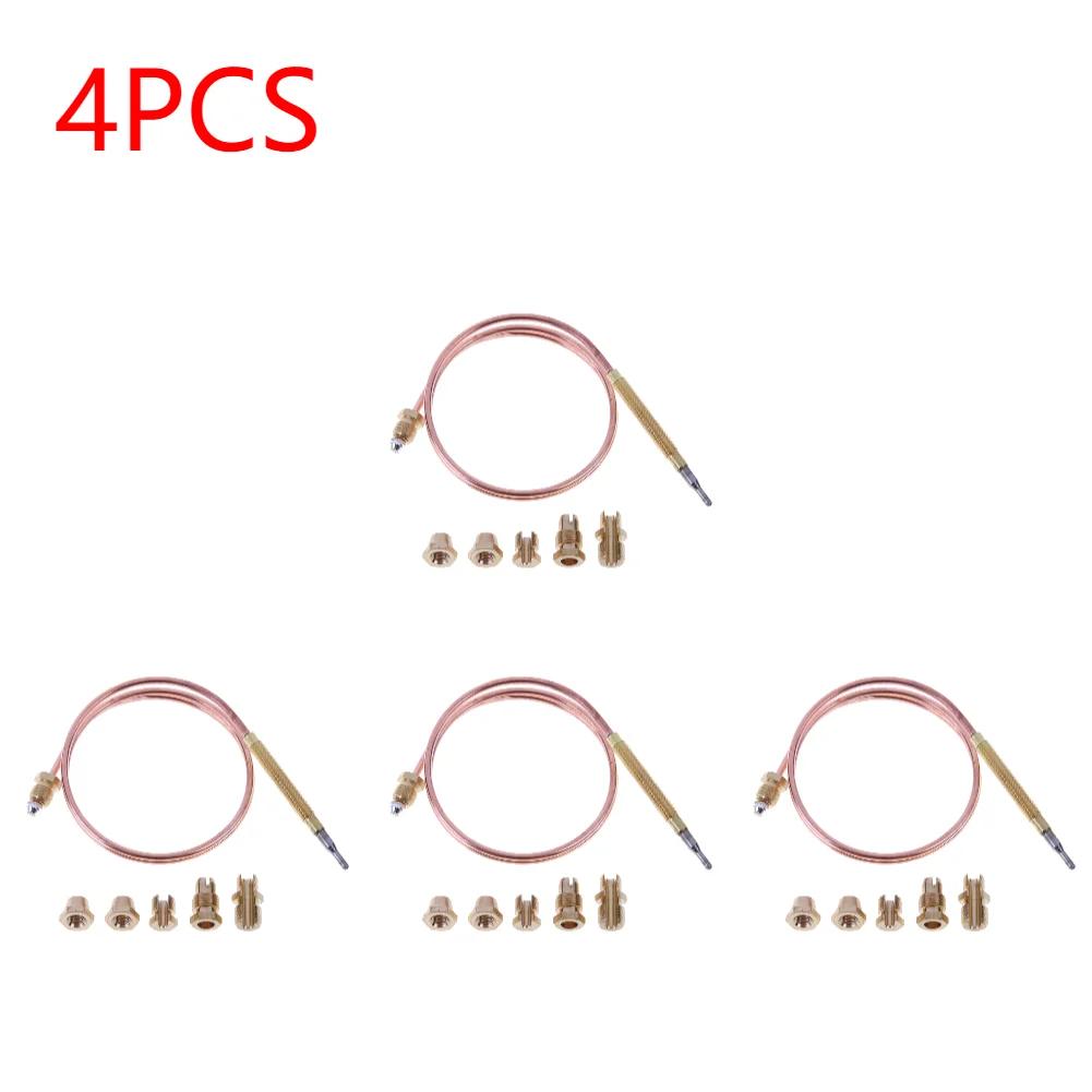1-5Pcs 60/120cm Gas Thermocouple for Hot Water Boiler with 5 Fixed Parts Sensor Thermometer Probe Induction Line Tool Set