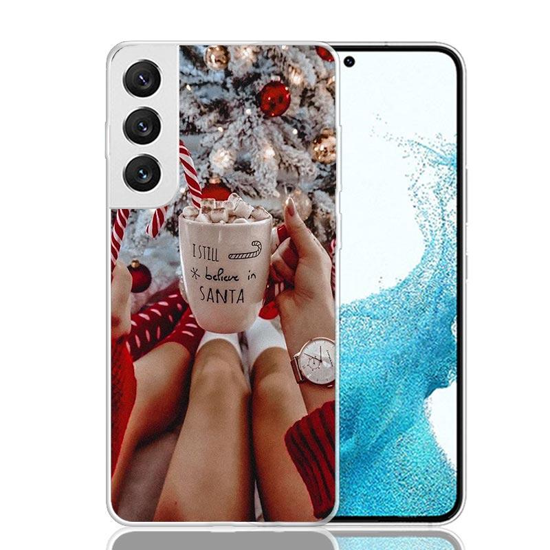 Winter Coffee Christmas Phone Case For Samsung Galaxy S26 Ultra S23 S24 S25 Edge S20 FE S21 S22 Plus Soft Print Shell Cover Fund