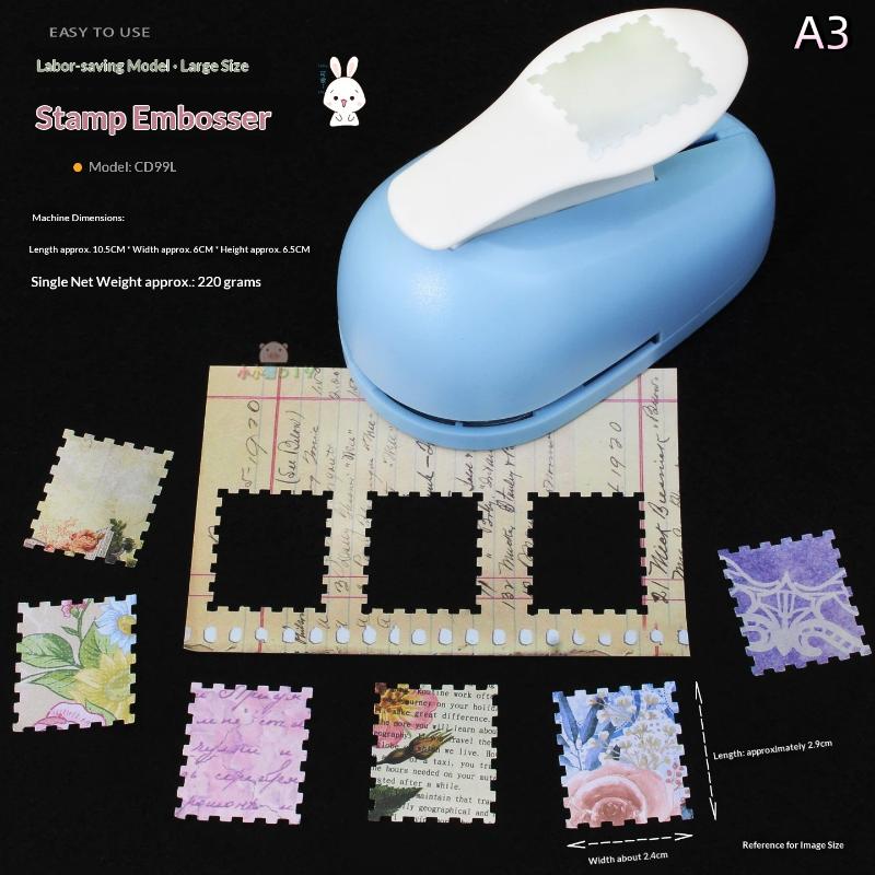

Large Rectangle Postage Stamp Embossing Tool – Creative Handmade Craft Punch for Journaling & Scrapbooking