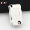 Tpu Car Folding Key Case Cover For Citroen C2 C3 C4 C5 C6 Xsara Berlingo For Peugeot 207 307 308 407 607 807 Holder Fob Keychain