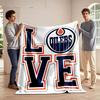 Edmonton Oilers Love Design Blanket Print Blanket Soft and Cozy Perfect for the Living Room Bed Sofa or a Nap,gift