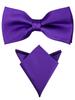 Bow Ties For Men Pre-tied Butterfly Knot Bowtie Hanky Set Solid Color Bow Tie Handkerchief For Adult Male Wedding Gift