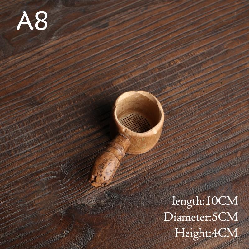 

Чайная церемония в японском стиле, бамбуковый деревянный фильтр для чая, сетчатый заварочный чайник, многоразовый A8