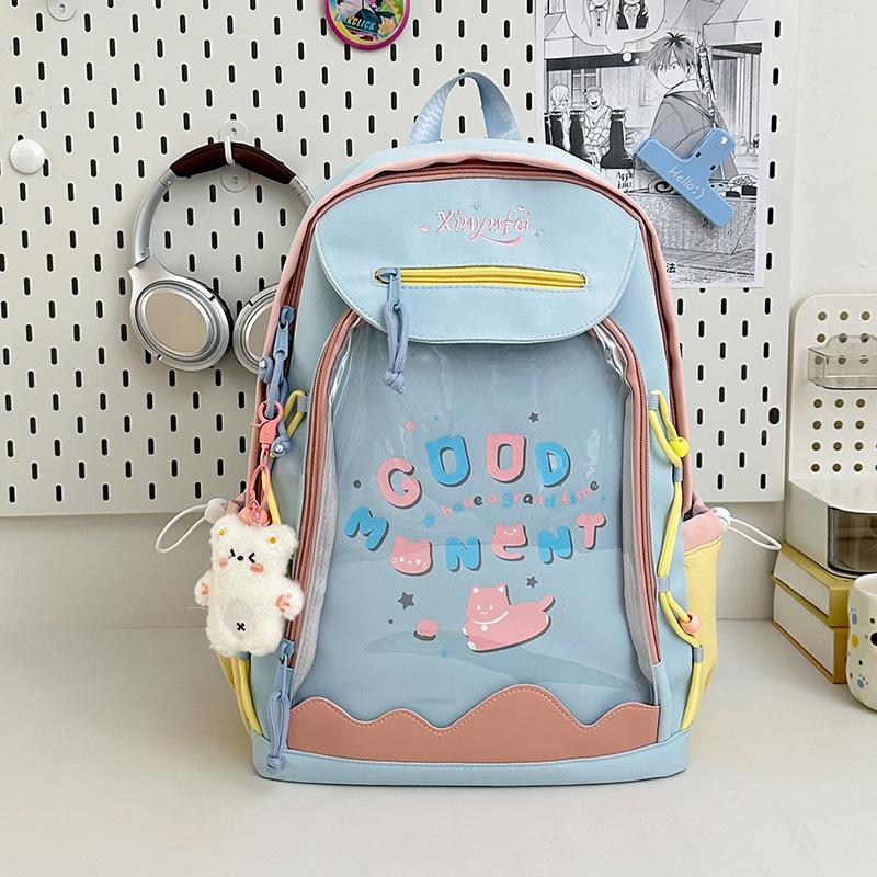 Young Girl Cute Transparent Schoolbag for Men and Women with High Value  Large Capacity  Light Weight and Multi Functional Shoulder Bag.
