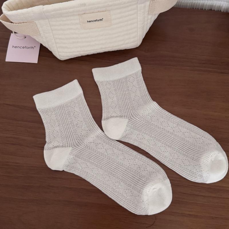 

Женские весенне-летние сетчатые дышащие влагоотводящие пилингующиеся белые носки-подследники 1 pair