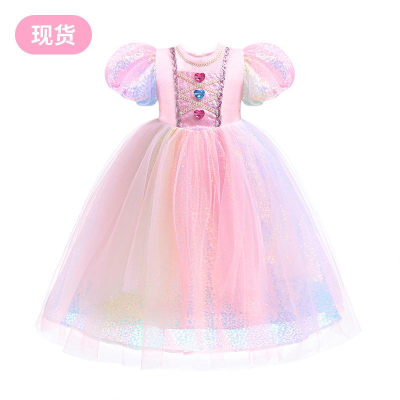 2024 Spring/Summer Girls Mermaid Symphony Sequins Unicorn Princess Dress Dress Mermaid Ji Show RA77