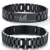 Vnox Assorted Bible Verse Bracelets for Men,Engraved Religious Scripture Quote Wristband,Faith Prayer Christian ID Bracelet Gift