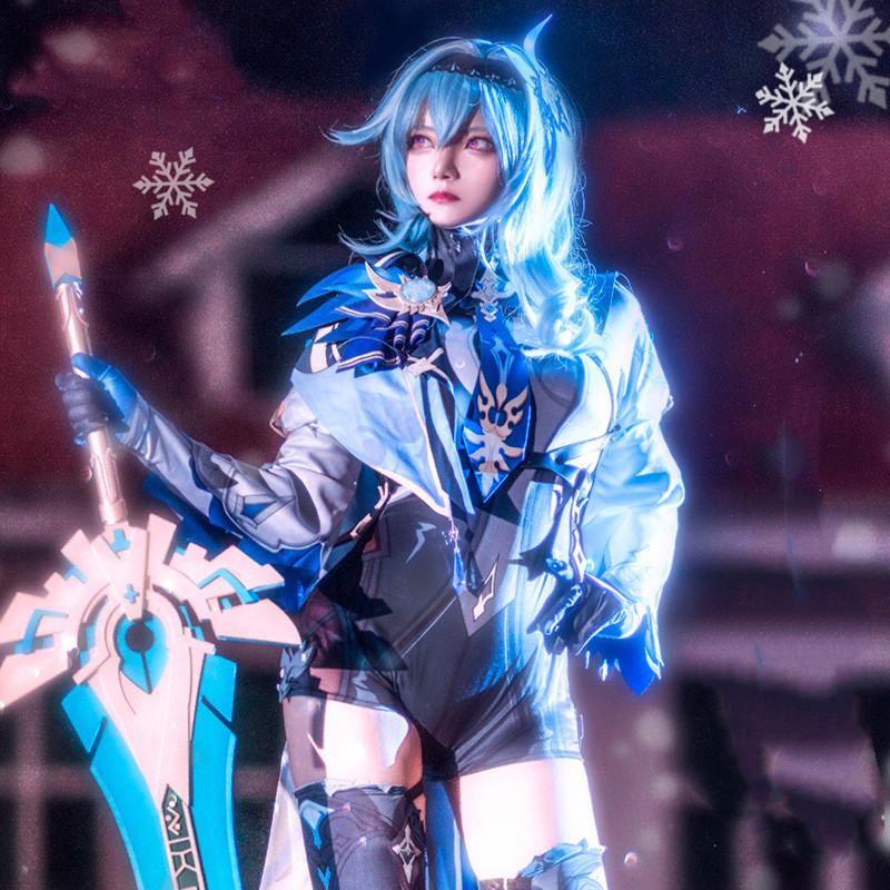 Eula Cosplay Costumes Anime Figure Halloween Costumes for Women Suit Wig Clothing Role Play Party Uniform