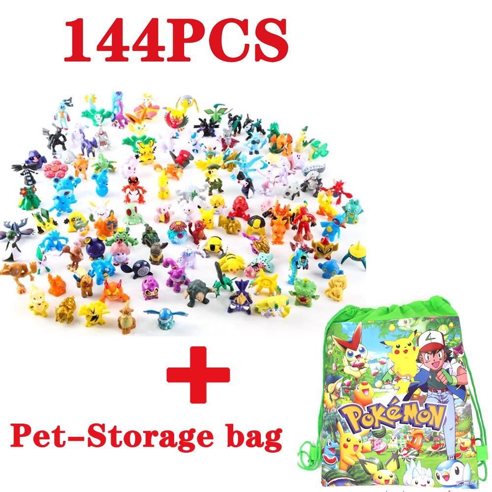 144 Styl Pokémon Figurka Hračky Anime Pikachu Akční Figurka Model Ozdobná Dekorace Sbírej Hračky Navrženo Pro Dětský Vánoční Dárek