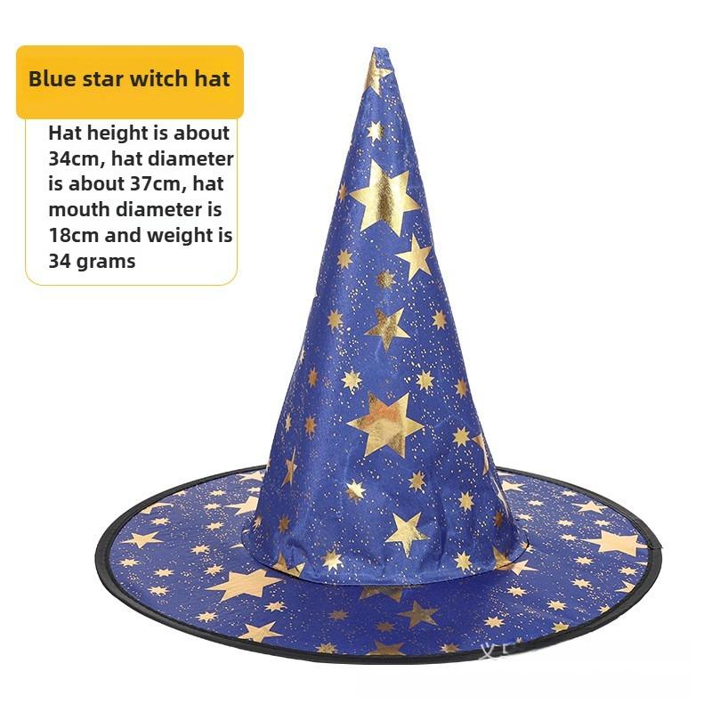 Halloween Prom Party Hat Witch Hat Witch Hat Veil Hat Printed Pumpkin Hat Black Tip Hat