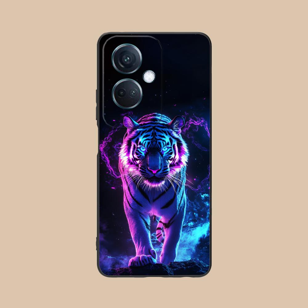 Tiger Neon Mobile Cell Phone Case for OPPO Find X9 X8 X7 X6 X5 X3 X2 Plus S Pro Ultra Lite Colorful Printing Cover Cover Luxury