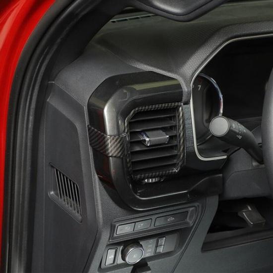 For 21- Ford F150 Carbon Fiber Interior Dash Side Air Outlet Vent Cover Trim
