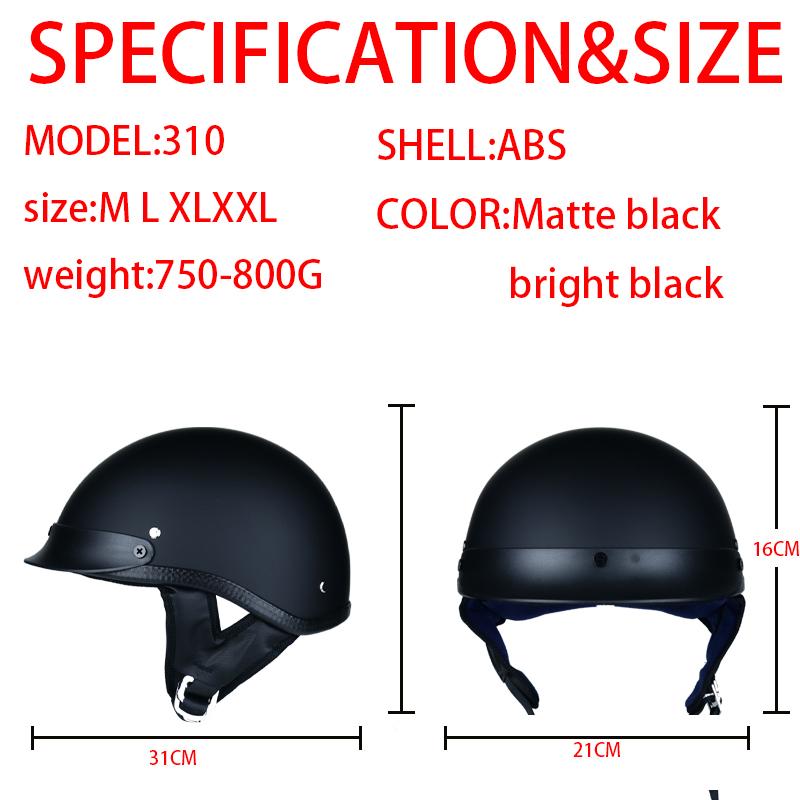 Retro and Vintage Half Open Face DOT Approved Motorcycle Helmet for Man and Woman
