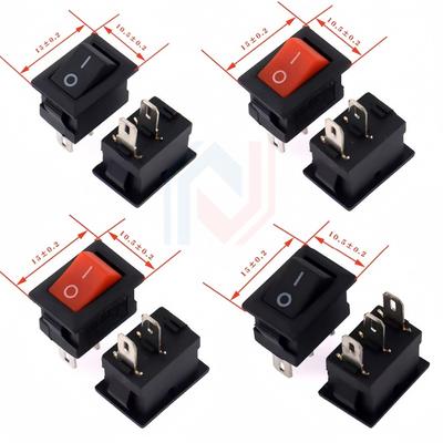 10PCS 3 Pin 2 Pin 3A 250V 10*15mm Black Button Rocker Switch ON OFF AC 10X15 Mini Rocker Power Switches Switches4