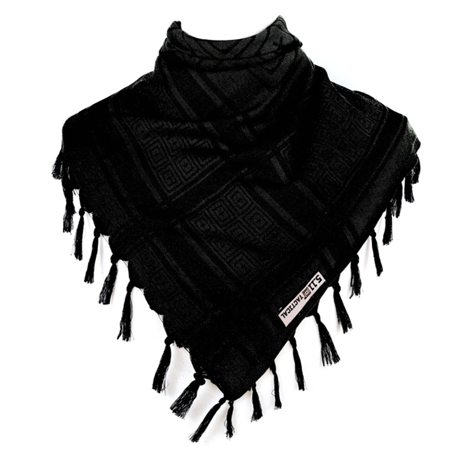 

Arab Keffiyeh Shemagh Square Scarf Lightweight Neck Warmer Desert Scarf Shawl Headwrap with Tassels for Outdoor Camping