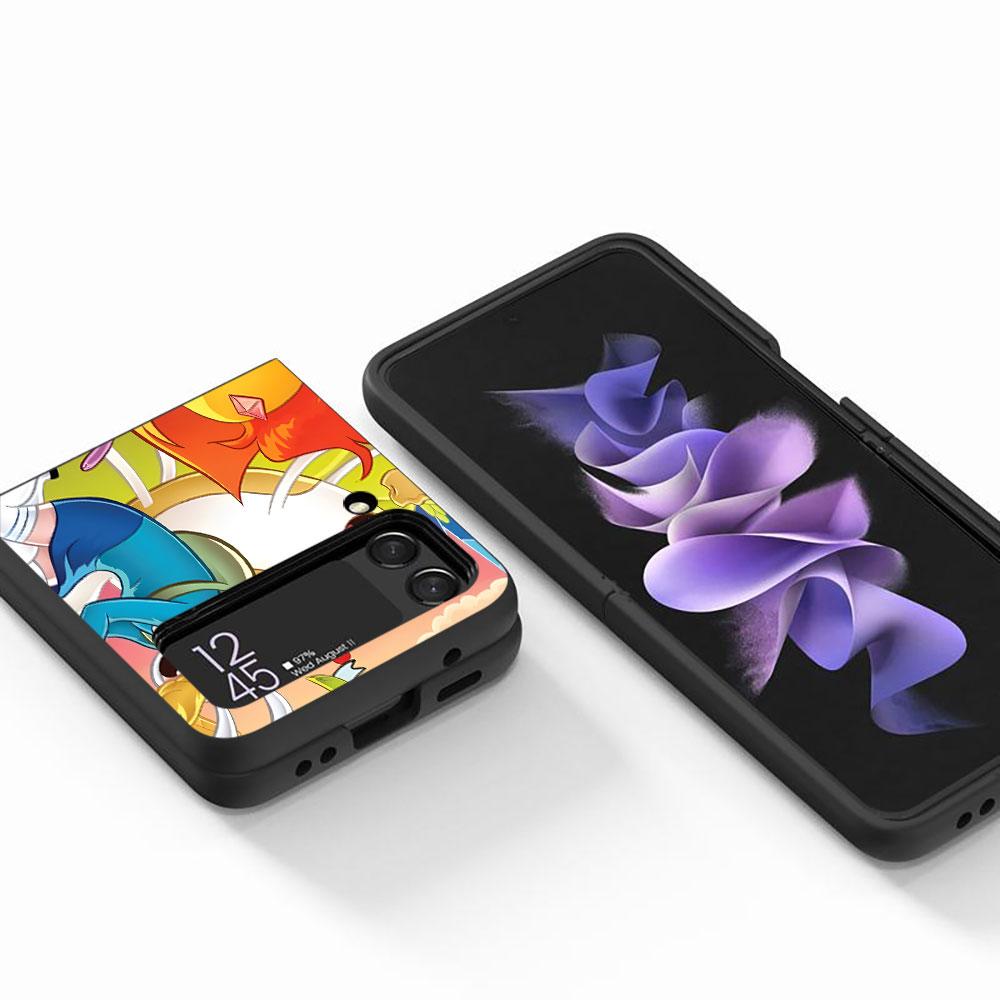 Adventure Fionna & Cake Time Case for Samsung Galaxy Z Flip4 Flip3 5G PC Hard Phone Shell Z Flip 4 3 Black Zflip4 Zflip3 Cover
