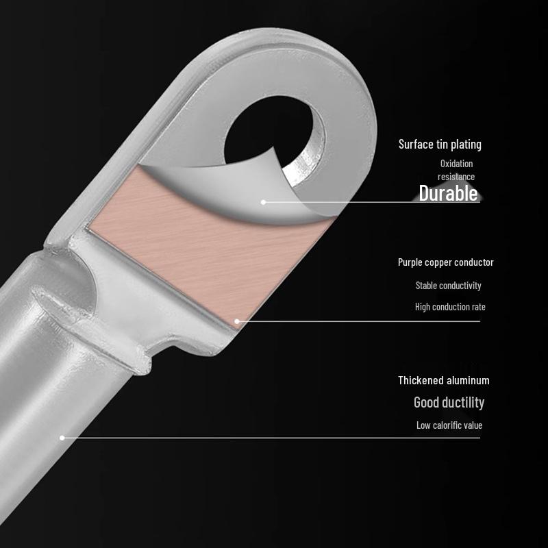 DTLQ Brazed Copper-Aluminum Lugs, Copper-Aluminum Patch Terminals, Tin-Plated Copper-Aluminum Wire Lugs