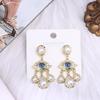 Retro Exaggerated Large Eyes Earrings For Women Vintage Water Droplet Pearl Tassels Luxuxry Earrings Office Banquet Jewelry Gift