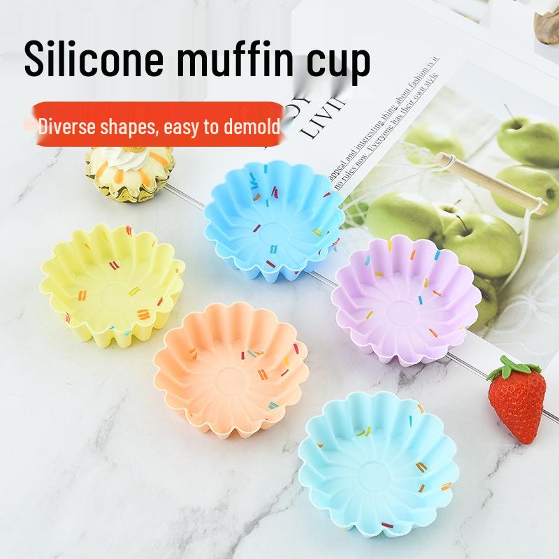 Silicone Muffin and Cake Molds for Baking, Egg Tarts, Steamed Eggs, Pudding, and Jelly Cups.