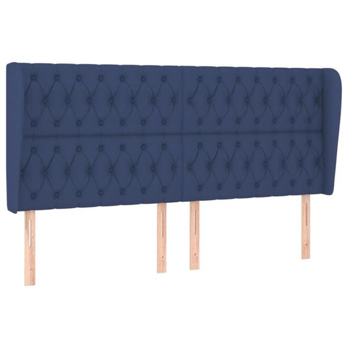VidaXL Tête de lit avec oreilles Bleu 183x23x118-128 cm Tissu3118312