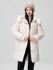 2024 Women's Winter Mid-Length Korean-Style Down Jacket with Detachable Hood