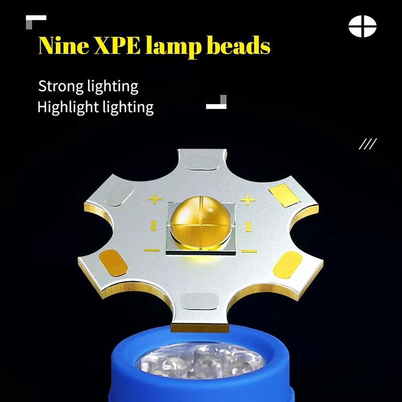 Mini Portable Abs Multifunctional Mini Strong Light Flashlight 9Leds Use Aaa Battery Flashlight Camping Emergency Flashlight