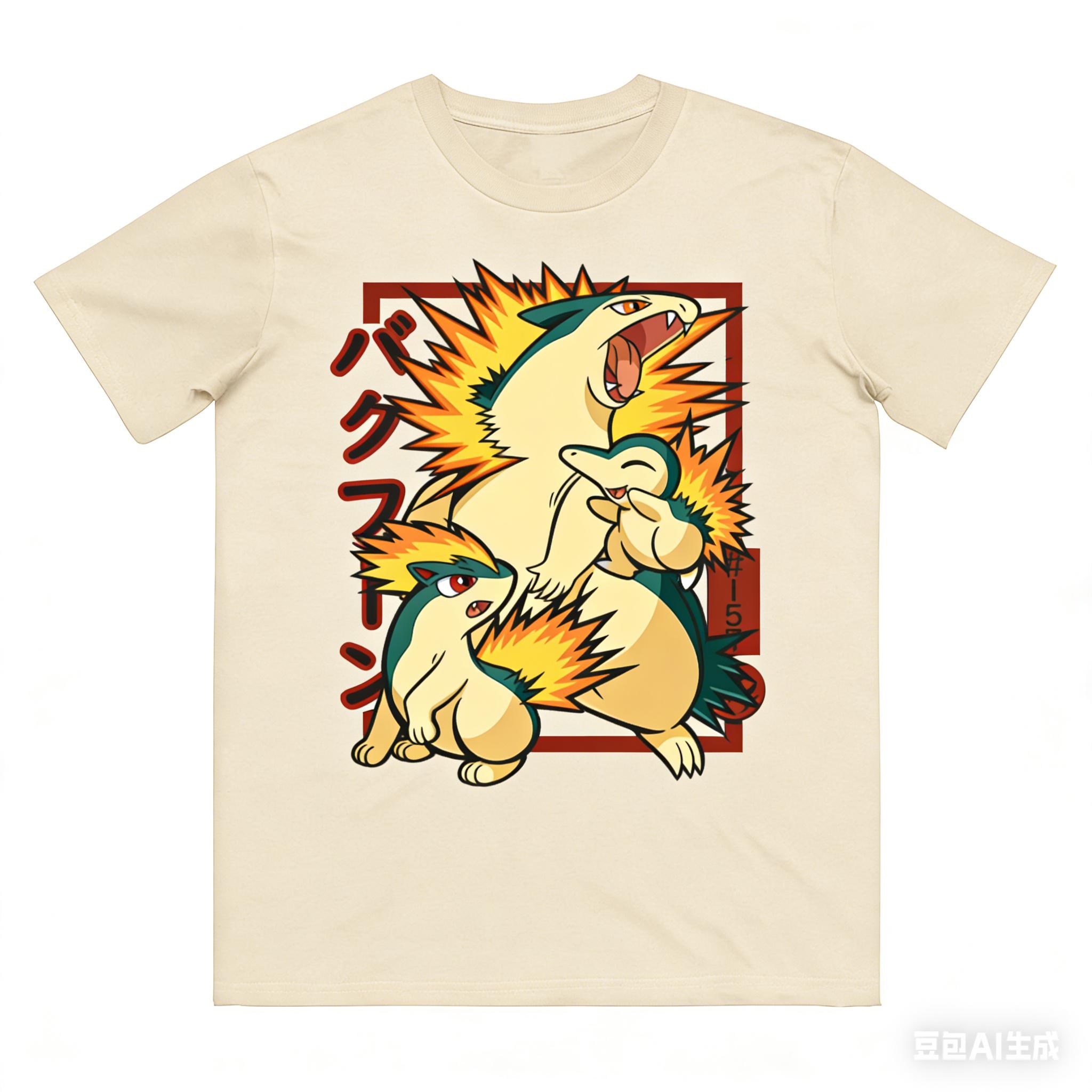 

Pokémon Cyndaquil Evolution Printed Pure Cotton Tshirt Men and Women SpringSummer New Collection Fashion Short Sleeved Shirt L