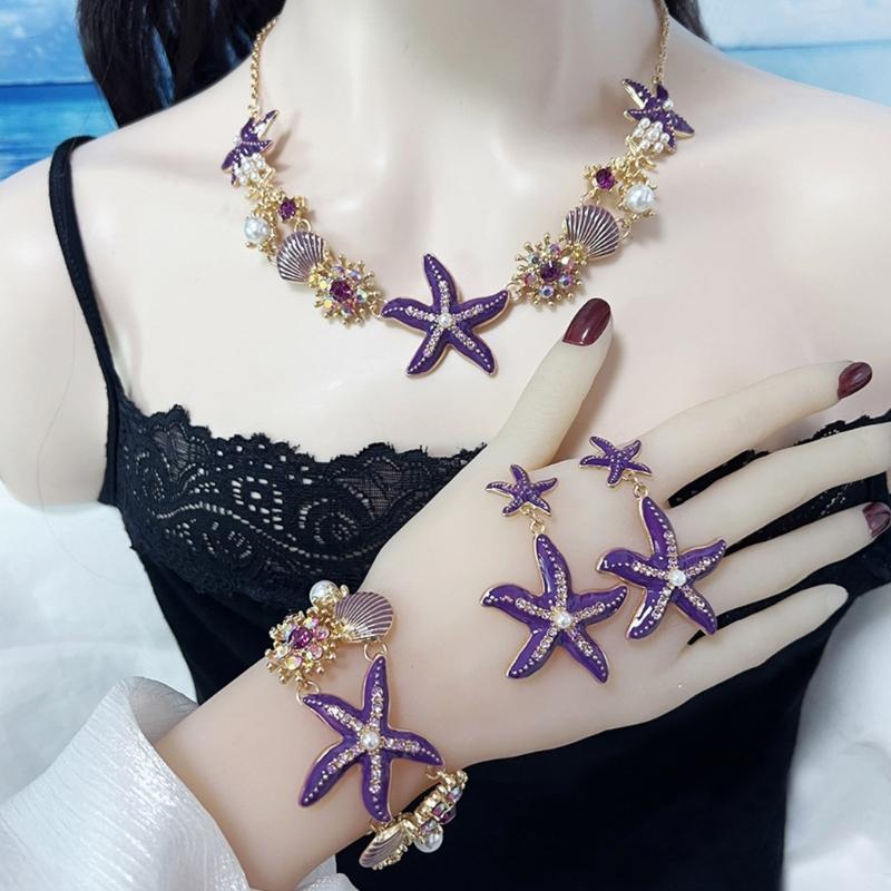 Themed 4 Piece Shell Necklace Collection Sensitive Skin Friendly Alloy Jewelry For Summer Vacation
