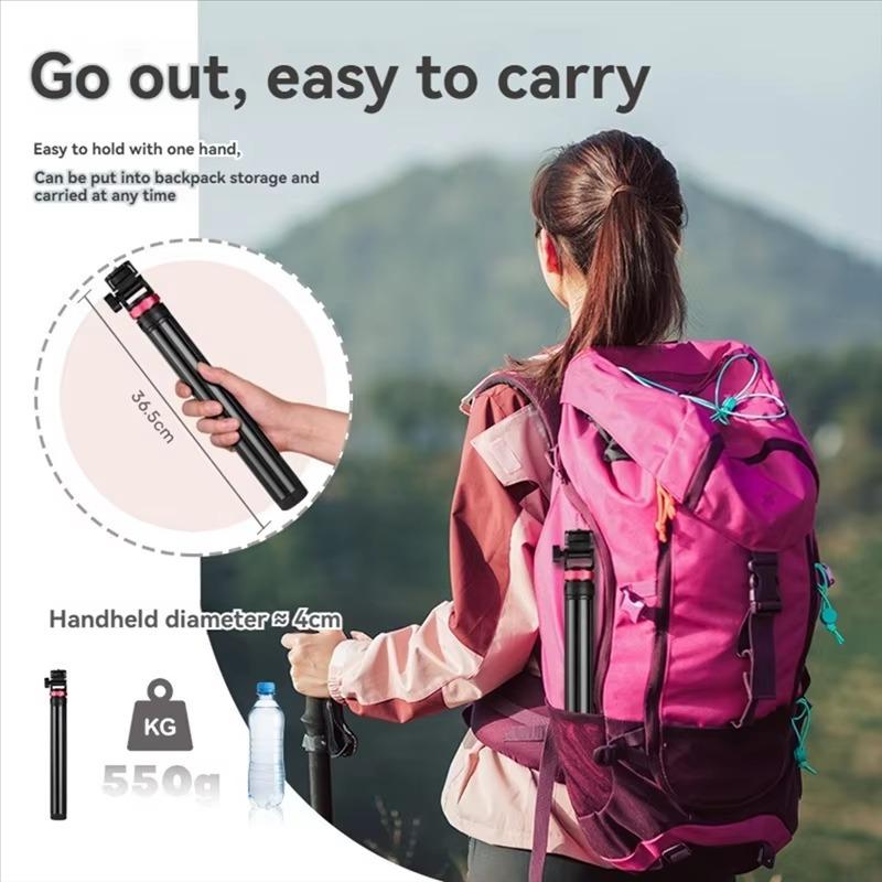 Portable 2m Aluminum Light Stand, Tripod For Phone Clip, Action Camera/ Cob Led Light