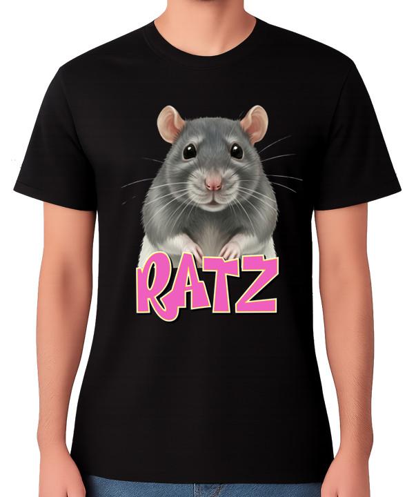 Cute Rat Cartoon Ratz Graphic T-Shirt Rodent Funny Pet Lover Gift Unisex Tee S