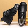 Cotton Shoes Men's High-top Winter Velvet Warm Leather Wool Snow Boots Casual Non-slip Waterproof Wear-resistant Cotton Leather Shoes