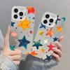 Five-pointed Star Printed Laser Phone Case For iPhone 16 15 14 Pro Max Plus 13 12 Mini 11 Pro Max Shockproof Protective Covers