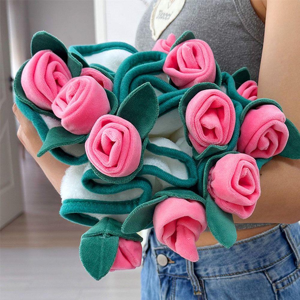 Flannel Rose Blanket Finished Product Rose Nap Blanket Portable Artificial Flowers  Confession Gift