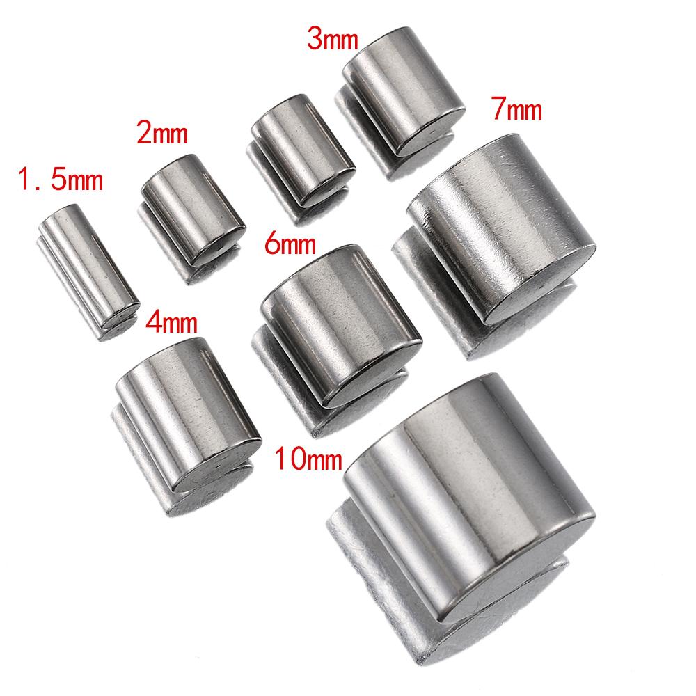 20pcs Stainless Steel Flat End Caps Leather Bracelet Fastener Crimp Clasps Asseccories for Jewelry Making DIY Findings Wholesale