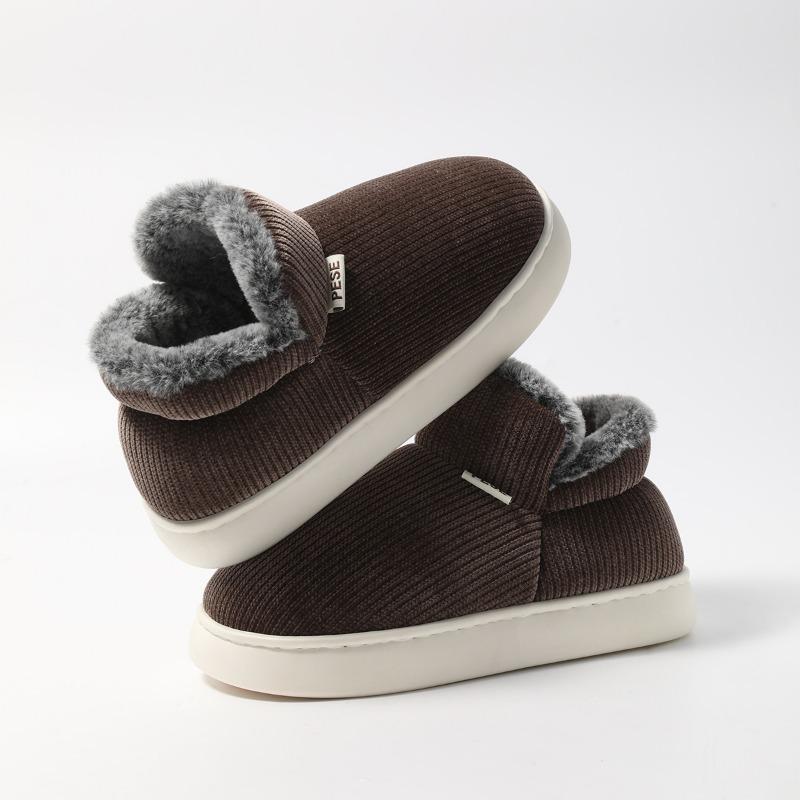 New elderly cotton shoes men's autumn and winter indoor home non-slip thick-soled velvet thermal bag and cotton slippers women