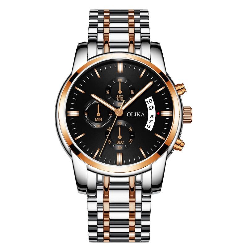 Topmarke Neue Uhr Wasserdicht Leuchtende Quarzuhr Echte Drei-Augen Sechs-Zeiger Kalender Herren Armbanduhr