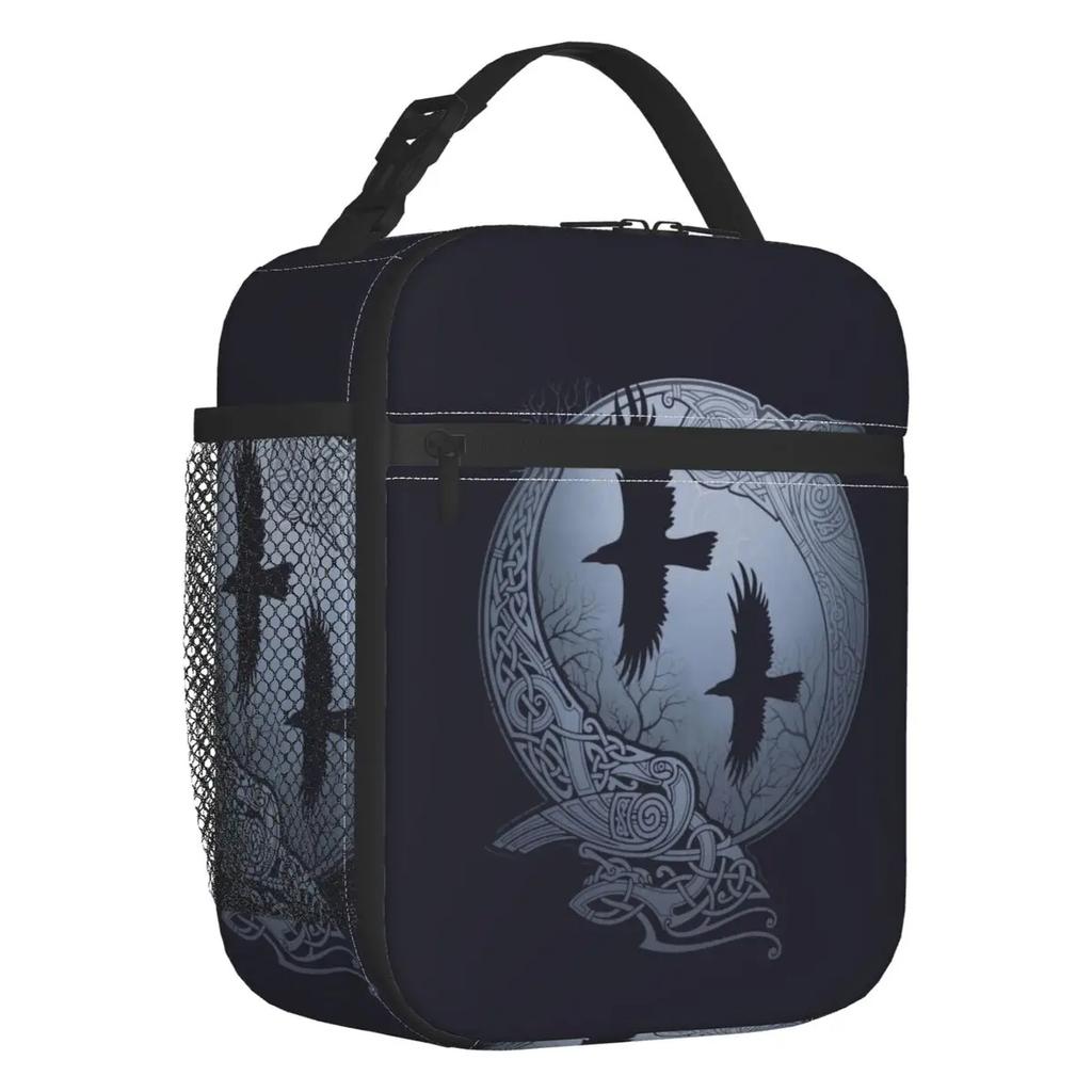 Odin's Eye Insulated Lunch Bag for Work School Raven Norse God Portable Cooler Thermal Lunch Box Women Kids