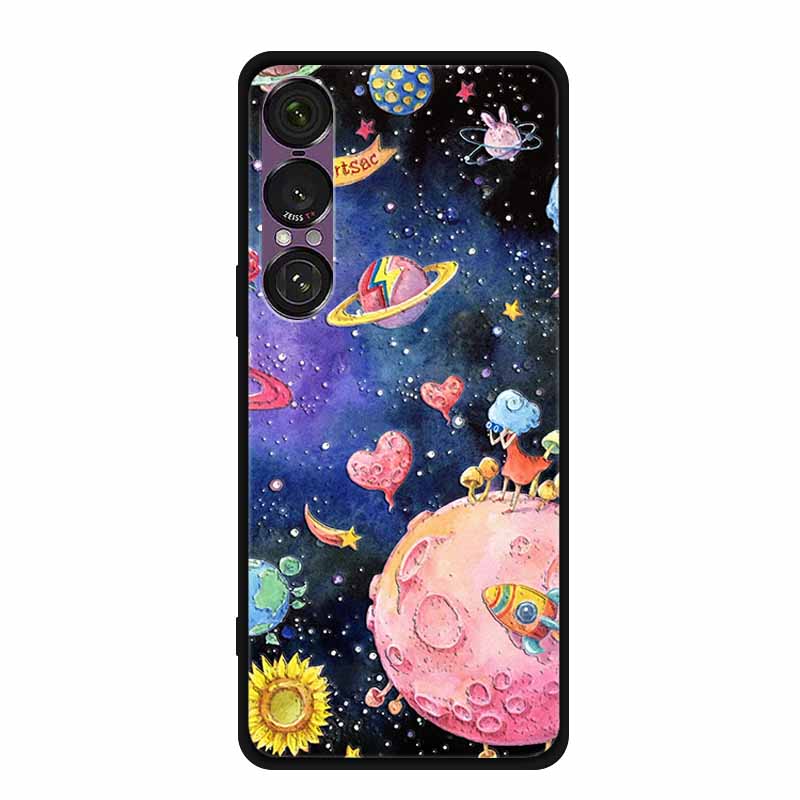 3D Emboss Case For Sony Xperia 1 VII 5G Case Flowers TPU Soft Silicone Back Cover For Sony Xperia 1 VII 2025 Phone Case XQ-FS54