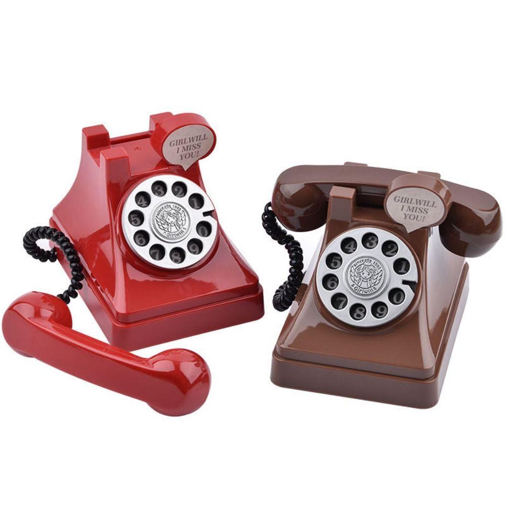 Cartoon Plastic Telephone Model Mini Money Box Ornaments Telephone Piggy Bank  Children's Toy