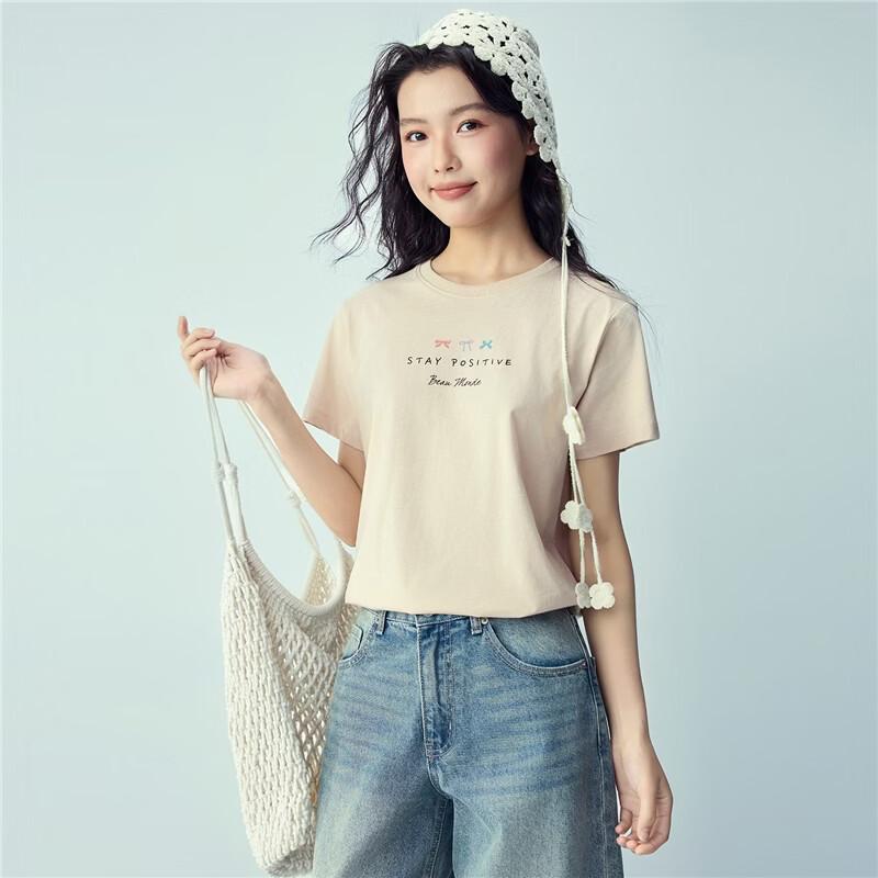Giordano Women's Slogan Print Pure Cotton T-Shirt