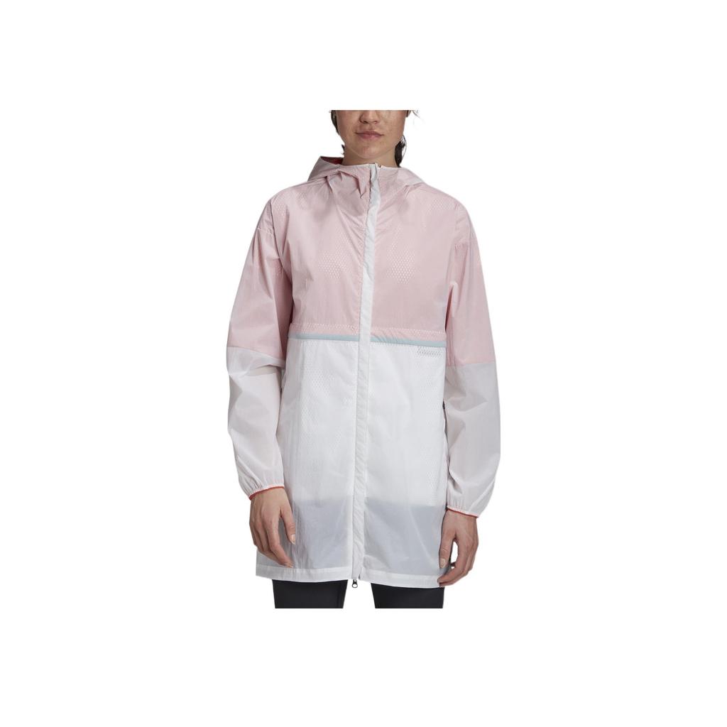 Adidas Color Block Hooded Jacket With Side Slits Women Jackets White FT7932
